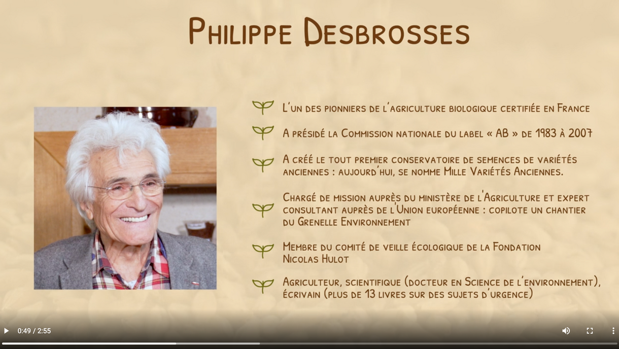 Philippe DESBROSSES : l’inventeur du potimarron, le co-fondateur du label AB...