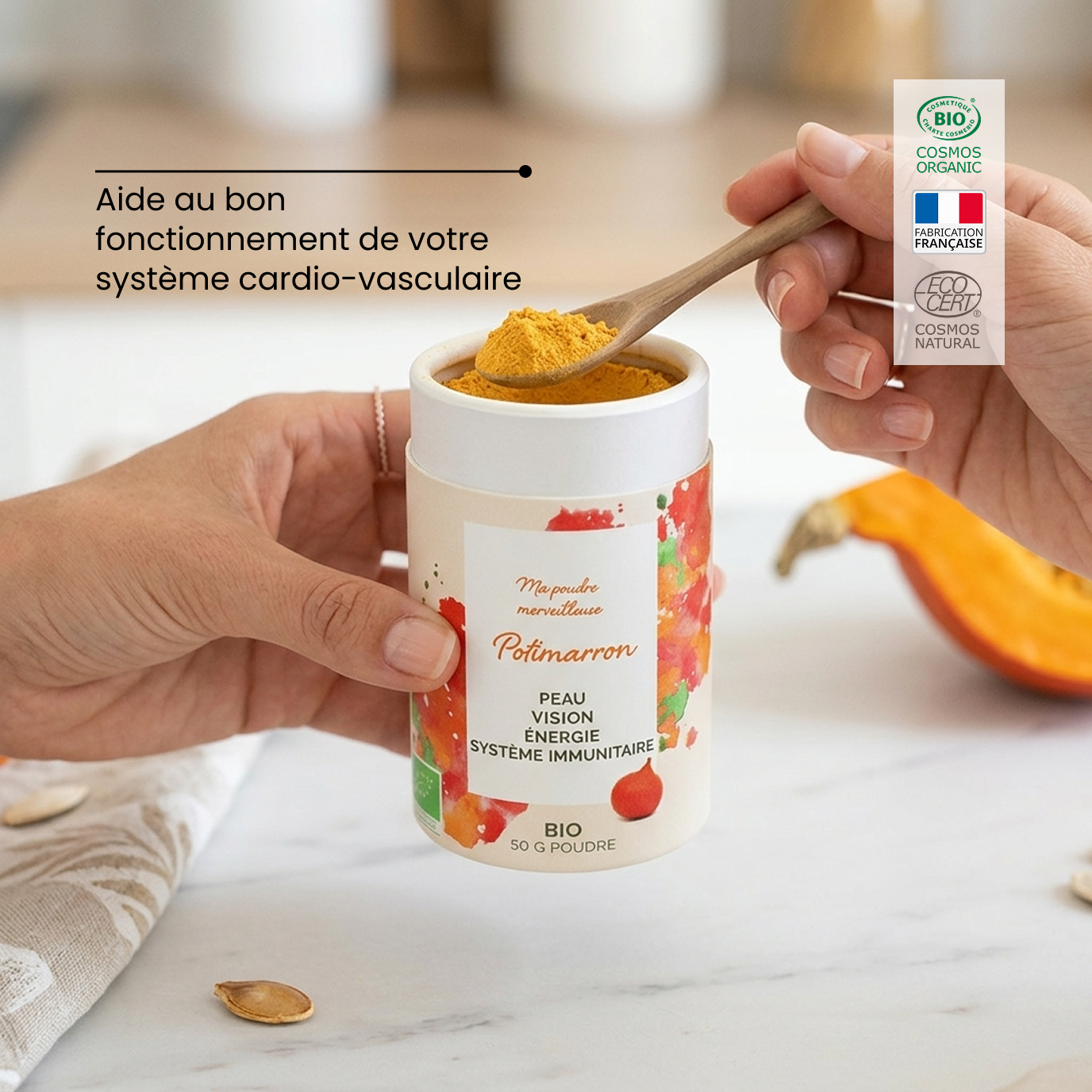 Ma poudre merveilleuse de potimarron : Superaliment bio pour la peau, l'énergie et la vitalité